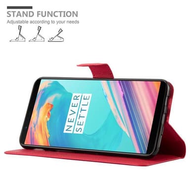 OnePlus 5T Suojakuori Lompakkokotelo (Punainen)