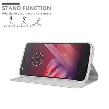 Motorola MOTO Z2 Suojakuori Lompakkokotelo (Hopea)