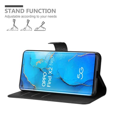 Oppo FIND X2 NEO Suojakuori Lompakkokotelo (Musta)