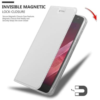 Motorola MOTO Z2 Suojakuori Lompakkokotelo (Hopea)