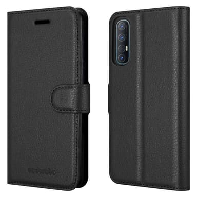 Oppo FIND X2 NEO Suojakuori Lompakkokotelo (Musta)
