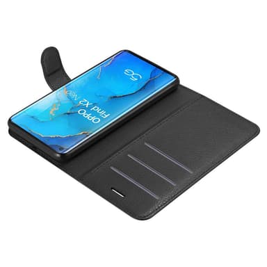 Oppo FIND X2 NEO Suojakuori Lompakkokotelo (Musta)