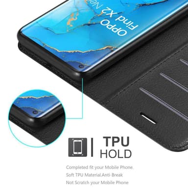Oppo FIND X2 NEO Suojakuori Lompakkokotelo (Musta)