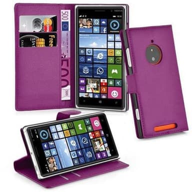 Nokia Lumia 830 Suojakuori Lompakkokotelo (Violetti)