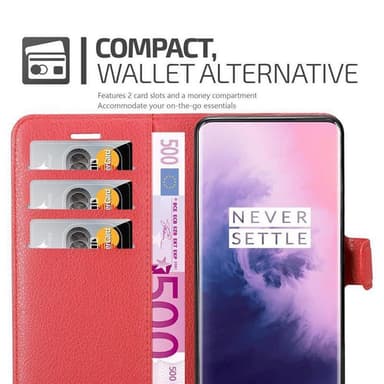 OnePlus 7 PRO Suojakuori Lompakkokotelo (Punainen)