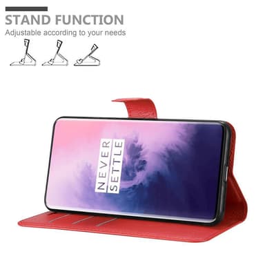 OnePlus 7 PRO Suojakuori Lompakkokotelo (Punainen)