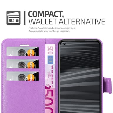 Realme GT 2 PRO Suojakuori Lompakkokotelo (Violetti)