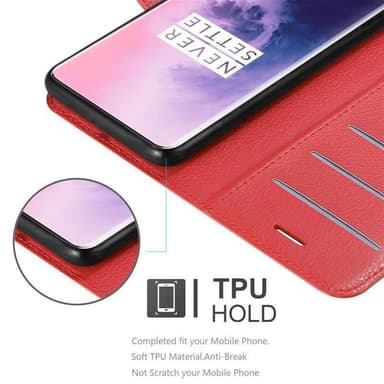 OnePlus 7 PRO Suojakuori Lompakkokotelo (Punainen)