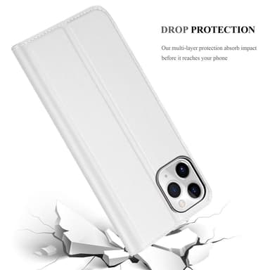 iPhone 11 PRO MAX Suojakuori Lompakkokotelo (Hopea)