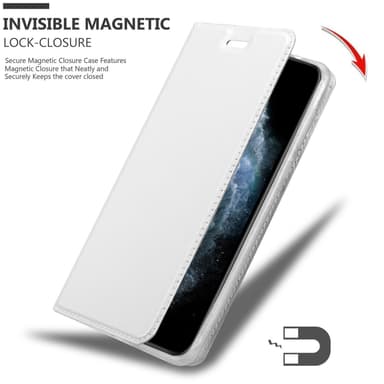 iPhone 11 PRO MAX Suojakuori Lompakkokotelo (Hopea)