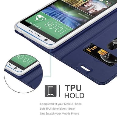 HTC Desire 820 Suojakuori Lompakkokotelo (Sininen)