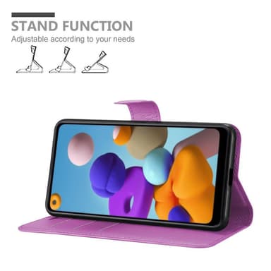 Samsung Galaxy A21 Suojakuori Lompakkokotelo (Violetti)
