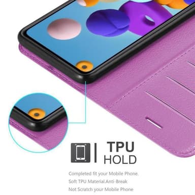 Samsung Galaxy A21 Suojakuori Lompakkokotelo (Violetti)
