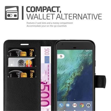 Google PIXEL Suojakuori Lompakkokotelo (Musta)