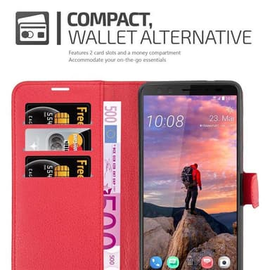 HTC U12 PLUS Suojakuori Lompakkokotelo (Punainen)