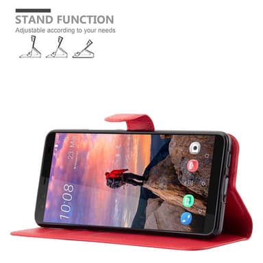 HTC U12 PLUS Suojakuori Lompakkokotelo (Punainen)