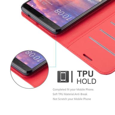 HTC U12 PLUS Suojakuori Lompakkokotelo (Punainen)