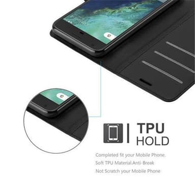 Google PIXEL Suojakuori Lompakkokotelo (Musta)