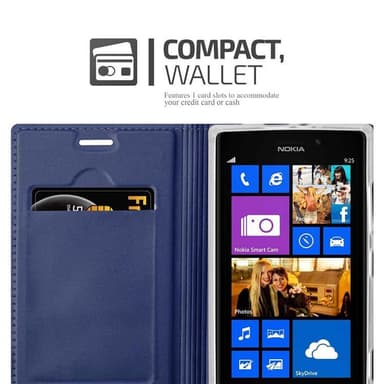 Nokia Lumia 925 Suojakuori Lompakkokotelo (Sininen)