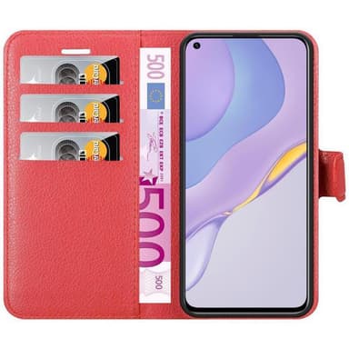 Huawei NOVA 7 5G Suojakuori Lompakkokotelo (Punainen)