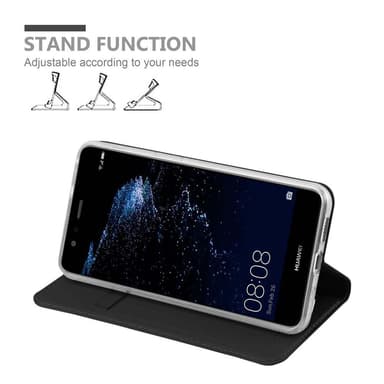 Huawei P10 LITE Suojakuori Lompakkokotelo (Musta)