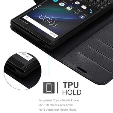 Blackberry KEY 2 Suojakuori Lompakkokotelo (Musta)