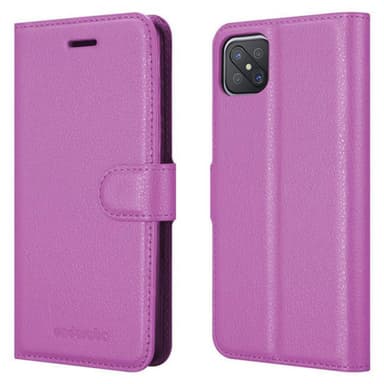 Oppo A92s Suojakuori Lompakkokotelo (Violetti)