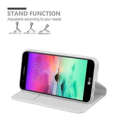LG K10 2017 Suojakuori Lompakkokotelo (Hopea)