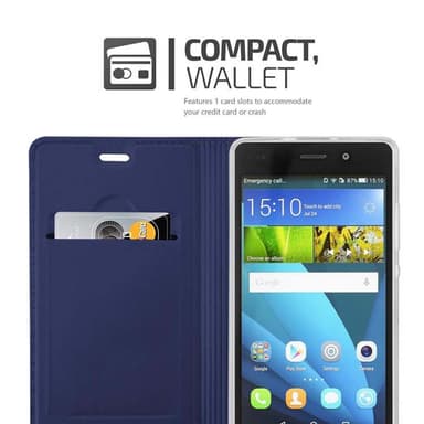 Huawei P8 LITE 2015 Suojakuori Lompakkokotelo (Sininen)
