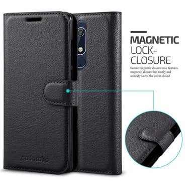 Nokia 5.1 Suojakuori Lompakkokotelo (Musta)
