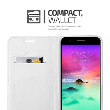 LG K10 2017 Suojakuori Lompakkokotelo (Hopea)