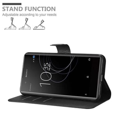 Sony Xperia XA1 PLUS Suojakuori Lompakkokotelo (Musta)