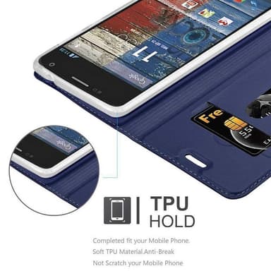 Motorola MOTO G2 Suojakuori Lompakkokotelo (Sininen)
