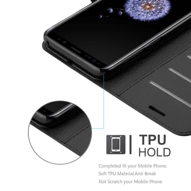 Samsung Galaxy S9 Suojakuori Lompakkokotelo (Musta)