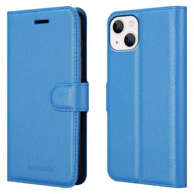 iPhone 14 PLUS Suojakuori Lompakkokotelo (Sininen)