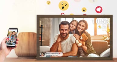 Sandstrøm Frameo FHD WiFi 15,6" digitaalinen valokuvakehys (ruskea)