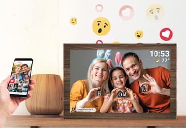 Sandstrøm Frameo FHD WiFi 10,1" digitaalinen valokuvakehys (ruskea)