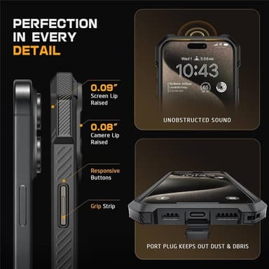 SUPCASE UB Grip kuori iPhone 16 - Musta