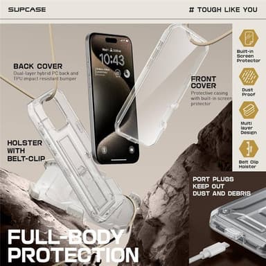 SUPCASE UB Pro kuori iPhone 16 Pro Max - Clear