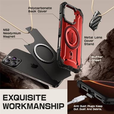 SUPCASE UB Mag XT kuori iPhone 16 Pro Max - Ruddy