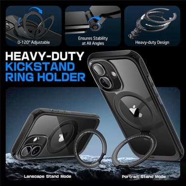 SUPCASE UB Mag Stand kotelo iPhone 16 - Musta