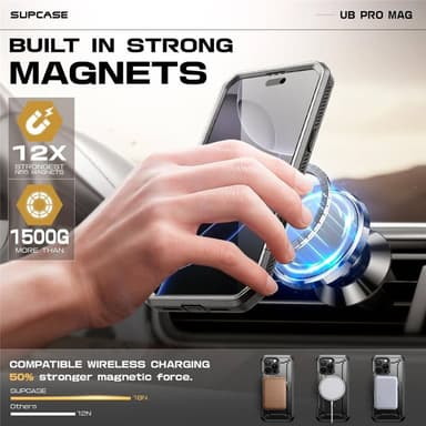 SUPCASE UB Pro Mag kuori iPhone 16 Pro Max - Musta
