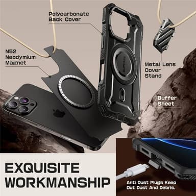SUPCASE UB Mag XT kuori iPhone 16 Pro Max - Musta