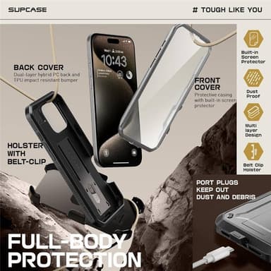 SUPCASE UB Pro kuori iPhone 16 Pro Max - TiGray