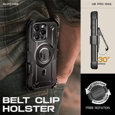 SUPCASE UB Pro Mag kuori iPhone 16 Pro - Musta