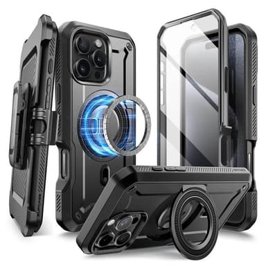 SUPCASE UB Pro Mag kuori iPhone 16 Pro - Musta