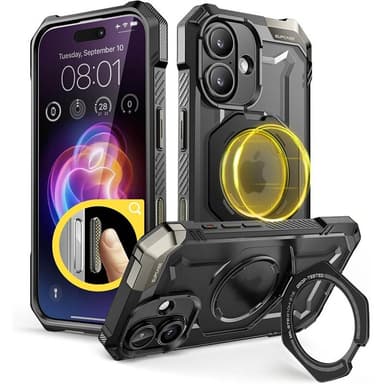 SUPCASE UB Grip kuori iPhone 16 Plus - Musta