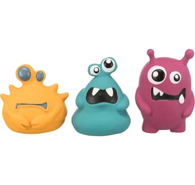 Lelu koirille Monster, lateksi, 10-12 cm satunnainen väri
