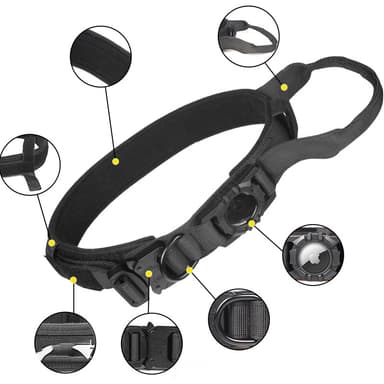 AirTag lemmikkipanta - Nylon säädettävä kaulapanta AirTag-pidikkeellä Musta L