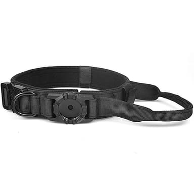 AirTag lemmikkipanta - Nylon säädettävä kaulapanta AirTag-pidikkeellä Musta L